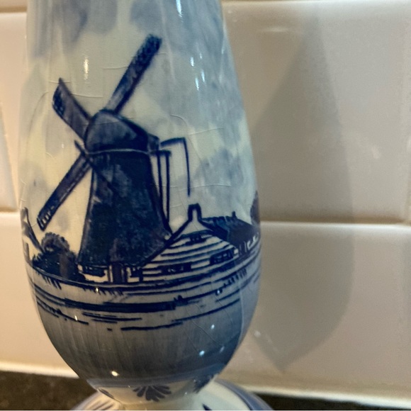 Delft Blue Vase Hand Painted - Picture 3 of 9